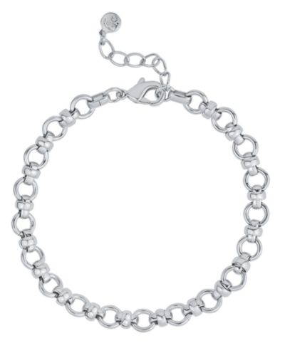 And Now This Fine Silver-Plated or 18K Gold-Plated Circle Link Bracelet