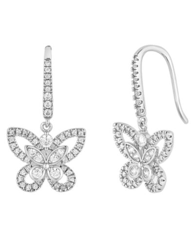 Серьги And Now This Cubic Zirconia Butterfly Silver-Plated или 18K Gold-Plated