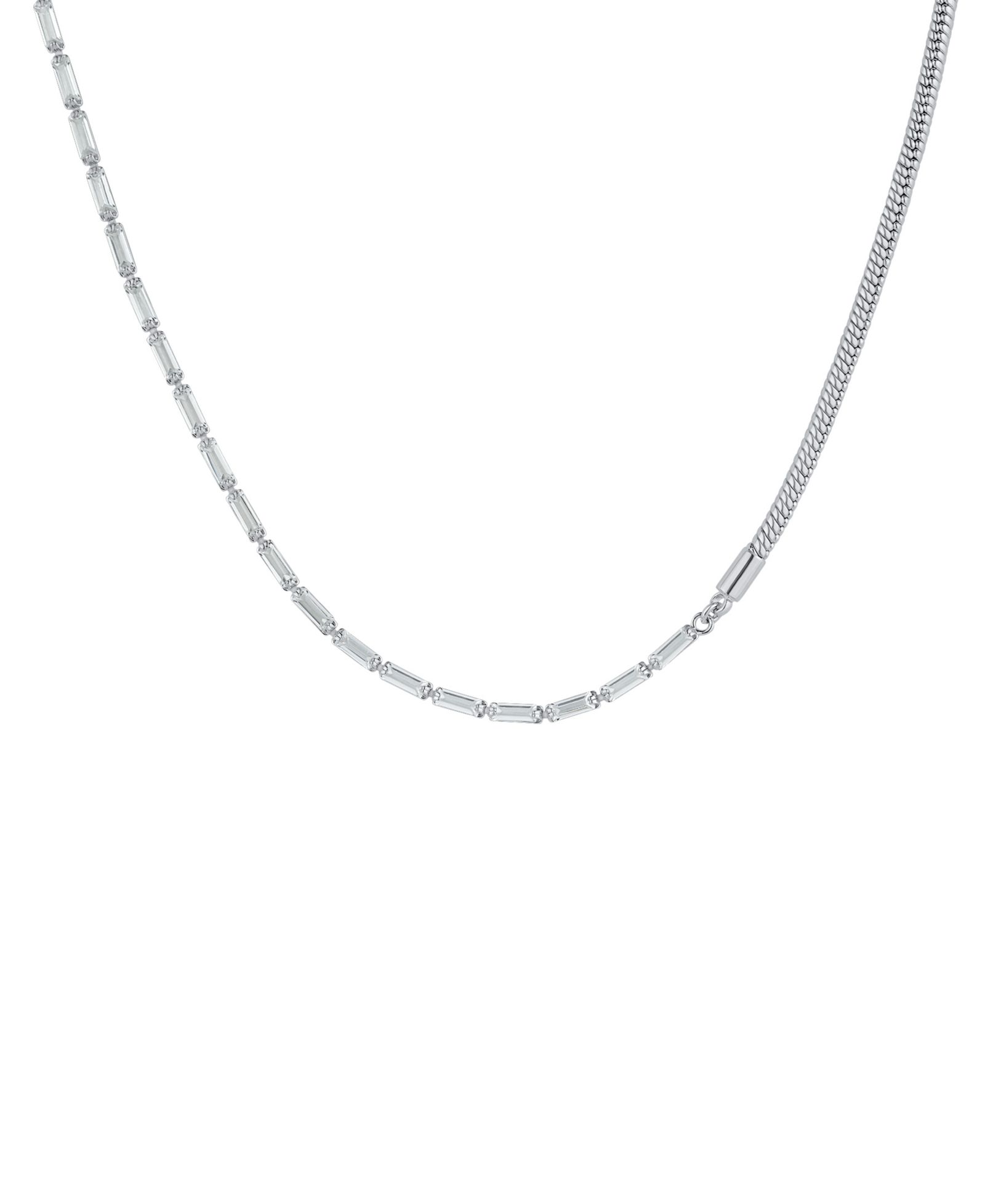 And Now This Cubic Zirconia Fine Silver-Plated Snake Chain Necklace