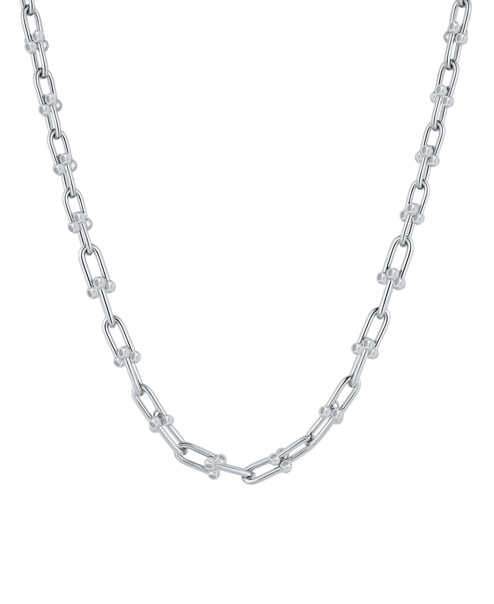 And Now This Fine Silver-Plated or 18K Gold-Plated Graduated Chain Link Necklace