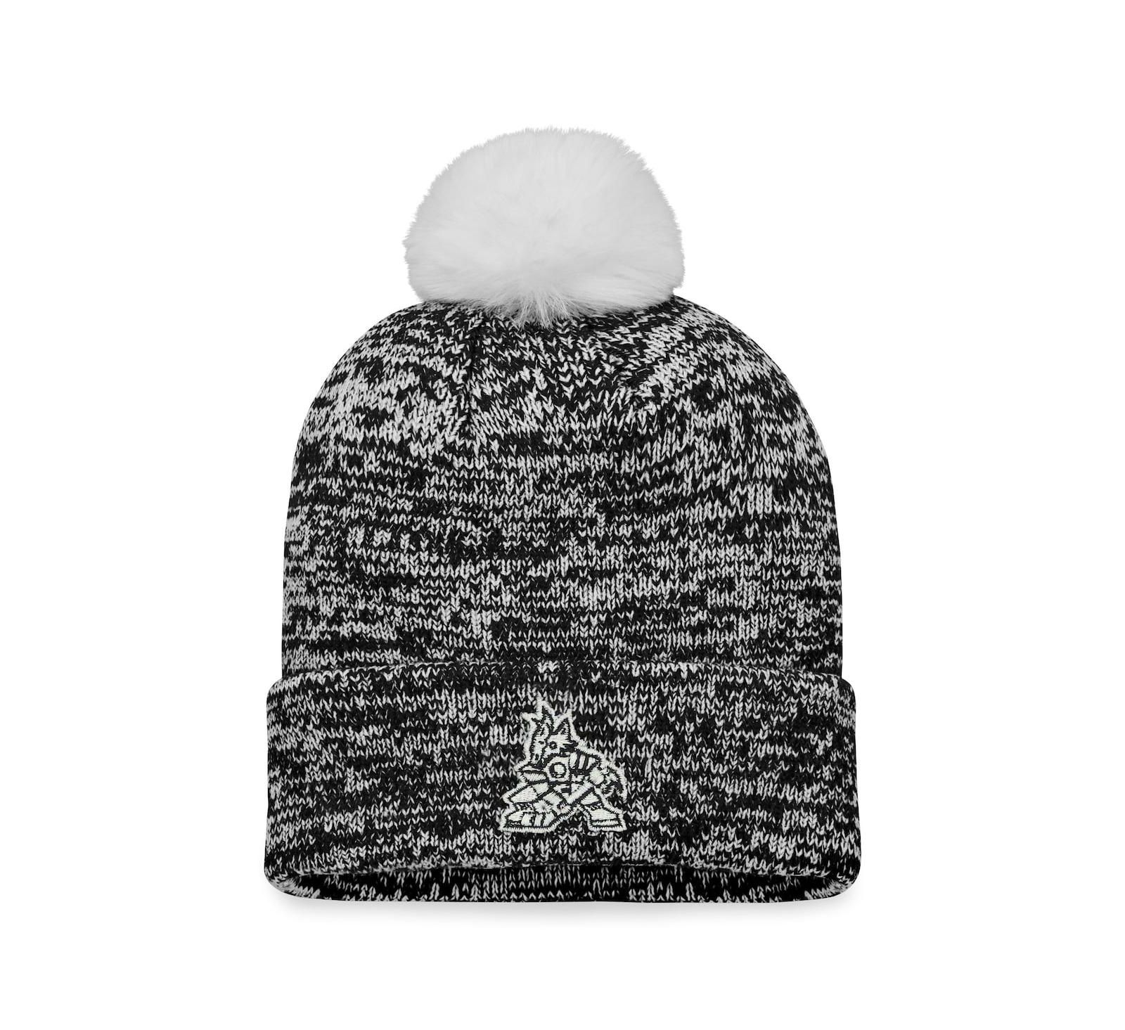 Fanatics Женская вязаная шапка с помпоном Arizona Coyotes Black Glimmer Cuffed Knit Hat