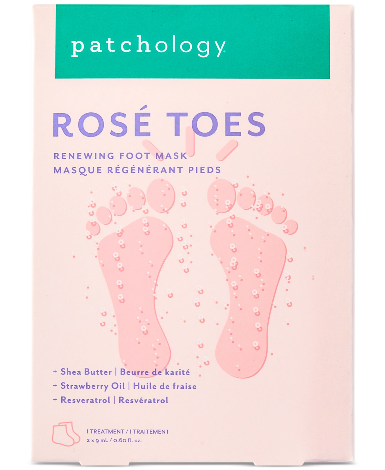 Patchology Rosé Toes Renewing Foot Mask