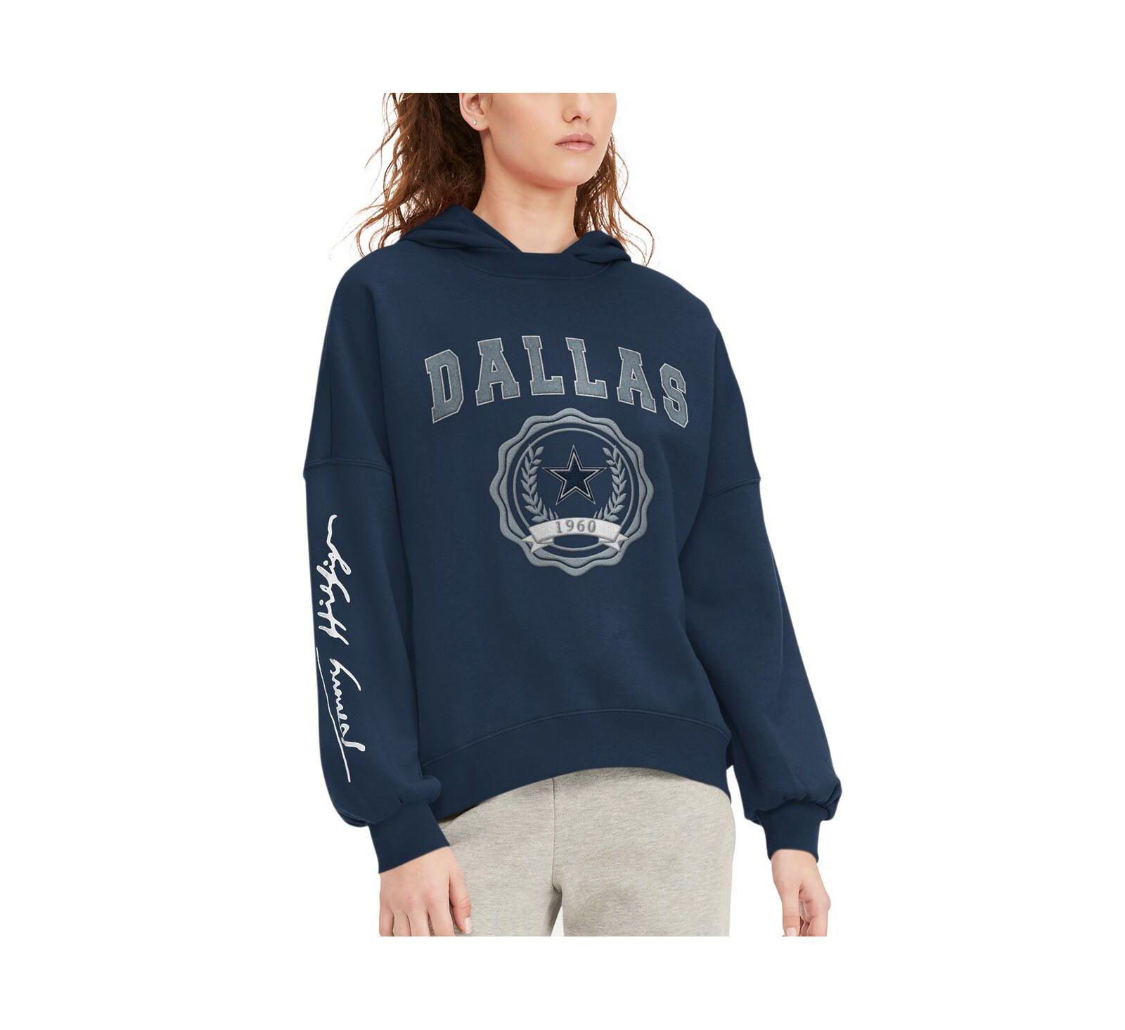Женский худи Tommy Hilfiger Navy Dallas Cowboys Becca с заниженной линией плеча