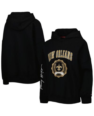 Женское худи Tommy Hilfiger Black New Orleans Saints Becca Drop Shoulder Pullover