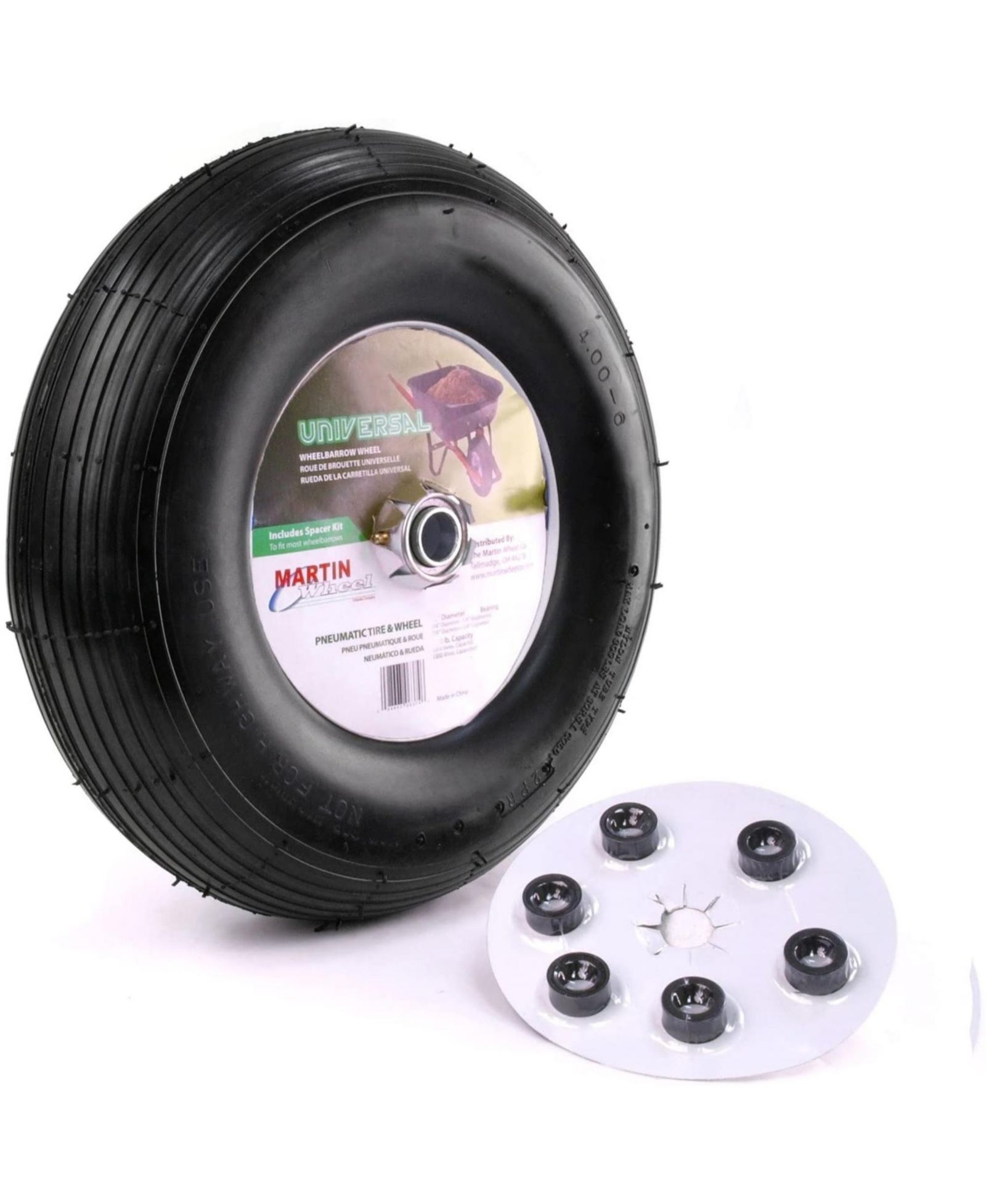 Пневматическое колесо Martin Wheel 480/400-8 16" с втулкой 6 x 5/8"
