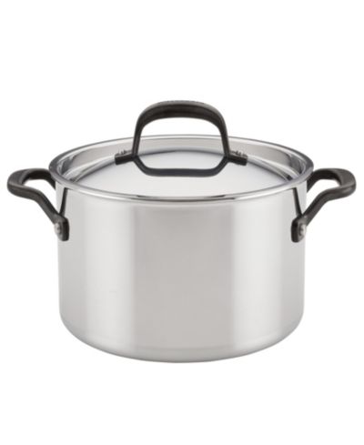 KitchenAid 5-Ply Clad Stainless Steel 6 Quart Induction Stockpot with Lid
