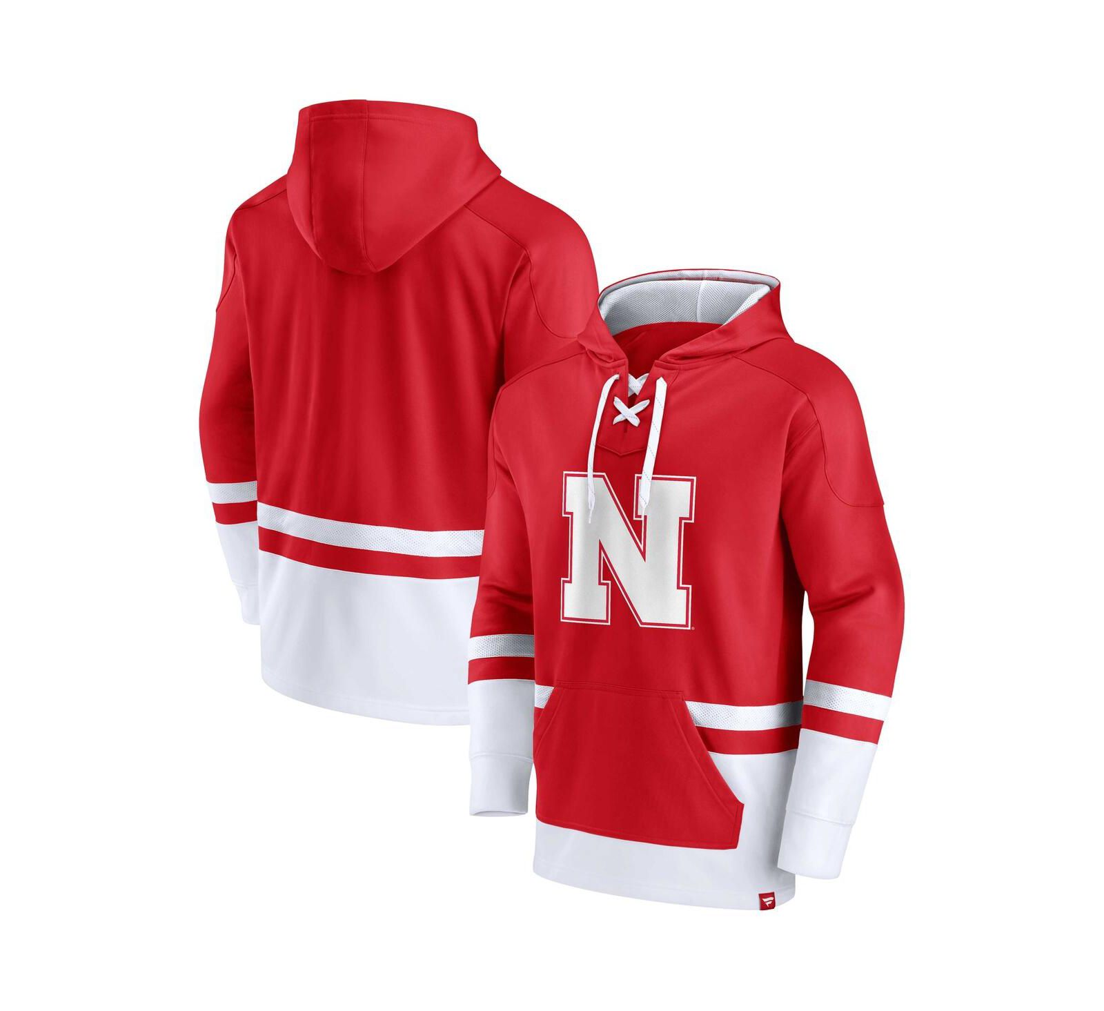 Мужской Fanatics Scarlet Nebraska Huskers First Battle Pullover Hoodie