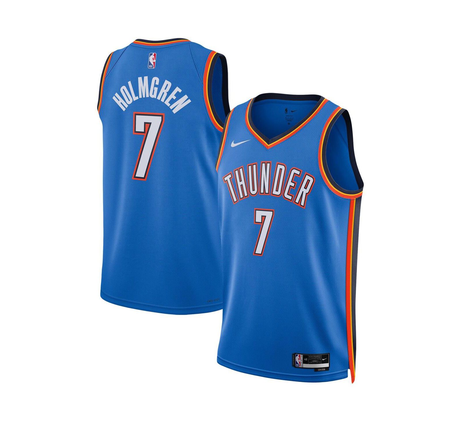 Унисекс джерси Nike Chet Holmgren Oklahoma City Thunder Blue 2022 NBA Draft First Round Pick Player Swingman - Icon Edition