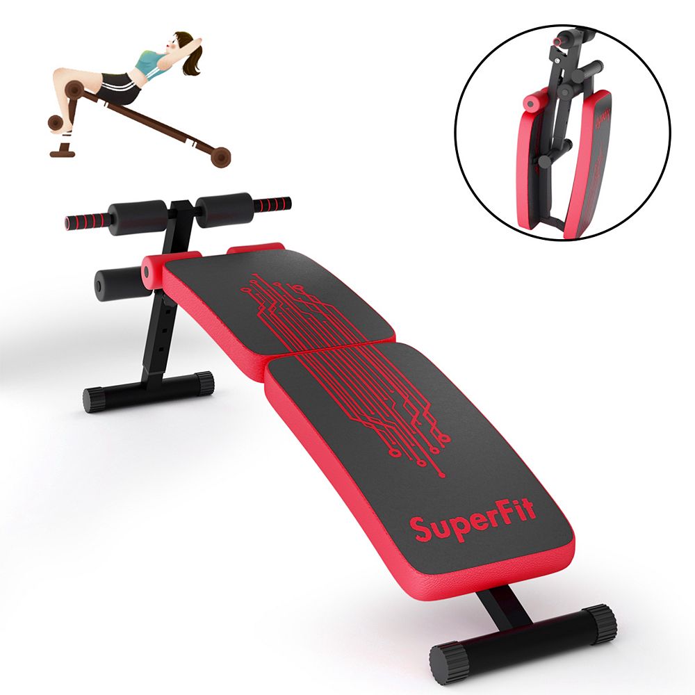Folding Weight Bench Adjustable Sit-up Board Curved Decline Bench