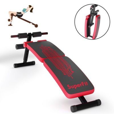 Folding Weight Bench Adjustable Sit-up Board Curved Decline Bench
