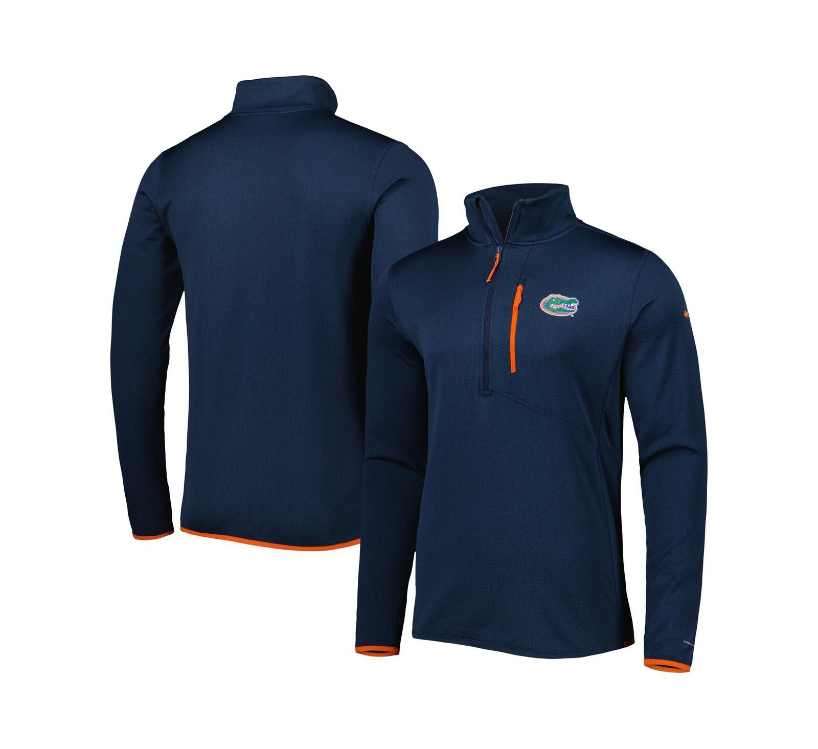 Men's Columbia Navy Florida Gators Park View Omni-Wick Half-Zip Top