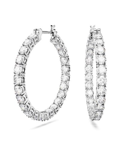 Серьги-кольца Swarovski Crystal Round Cut Matrix