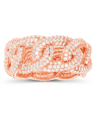 Кольцо Cubic Zirconia Link Eternity в 14 Karat Rose Gold Over Sterling Silver