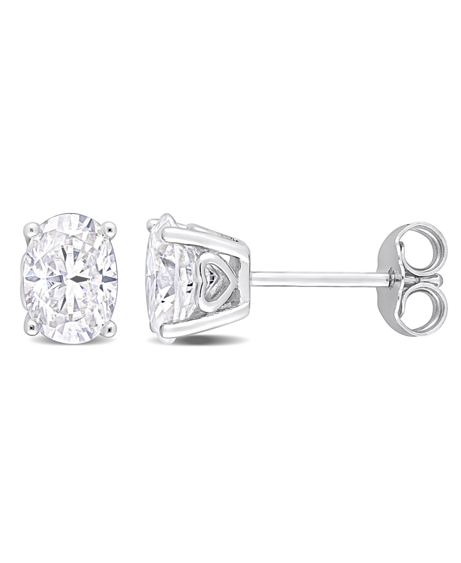 Macy's Oval Moissanite Stud Earrings 2 ct. t.w in Sterling Silver