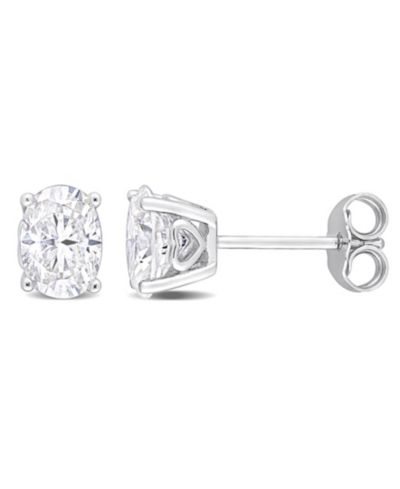 Macy's Oval Moissanite Stud Earrings 2 ct. t.w in Sterling Silver