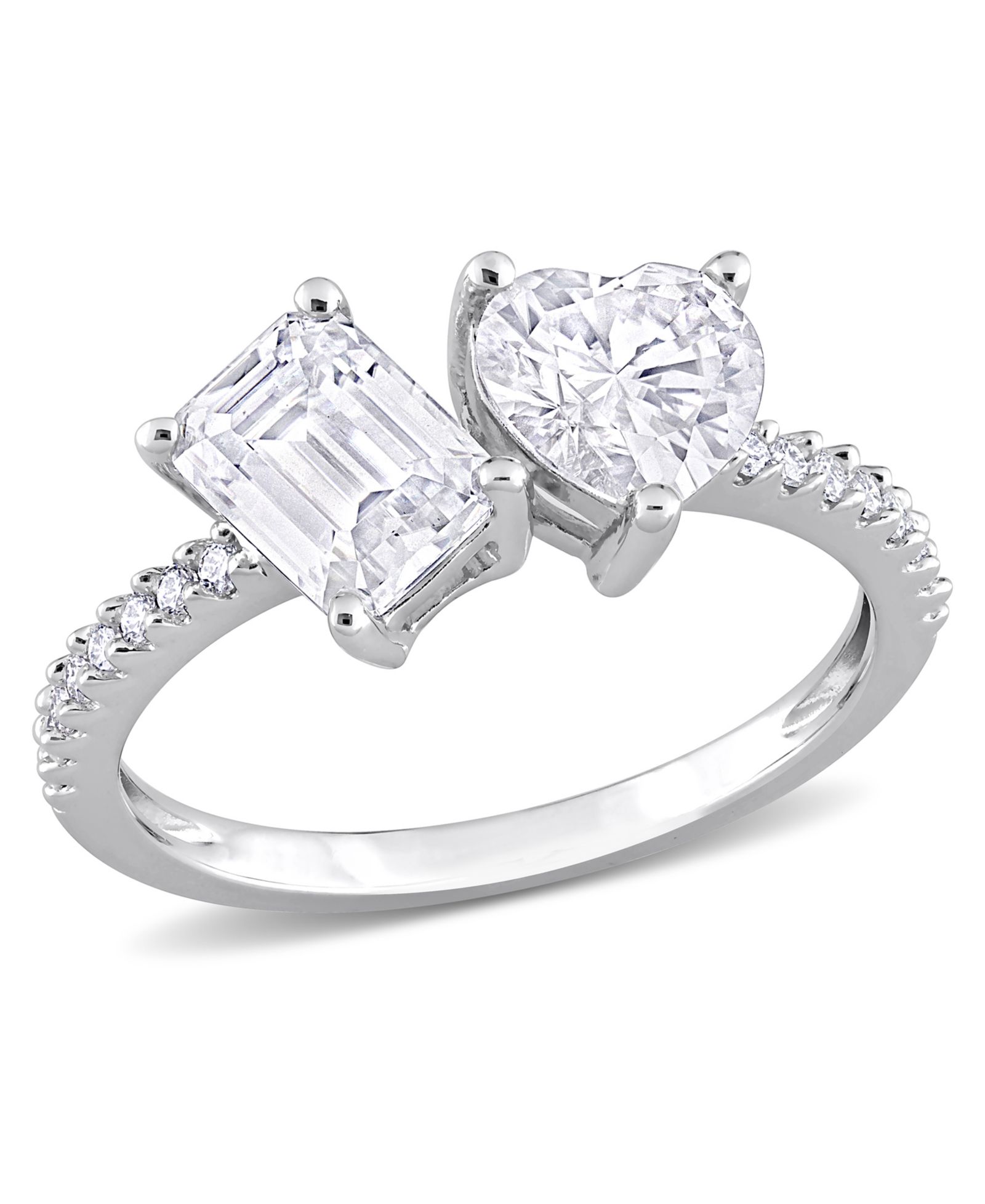 Macy's Кольцо с бриллиантом и муассанитом 2 1/8 ct. t.w в серебре