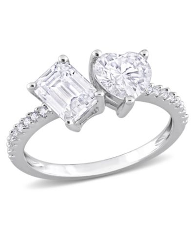 Macy's Кольцо с бриллиантом и муассанитом 2 1/8 ct. t.w в серебре