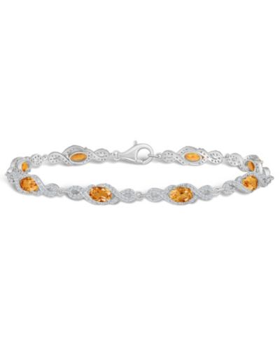 Macy's Citrine and White Topaz Bracelet (3-5/8 ct. t.w and 2 ct. t.w) in Sterling Silver