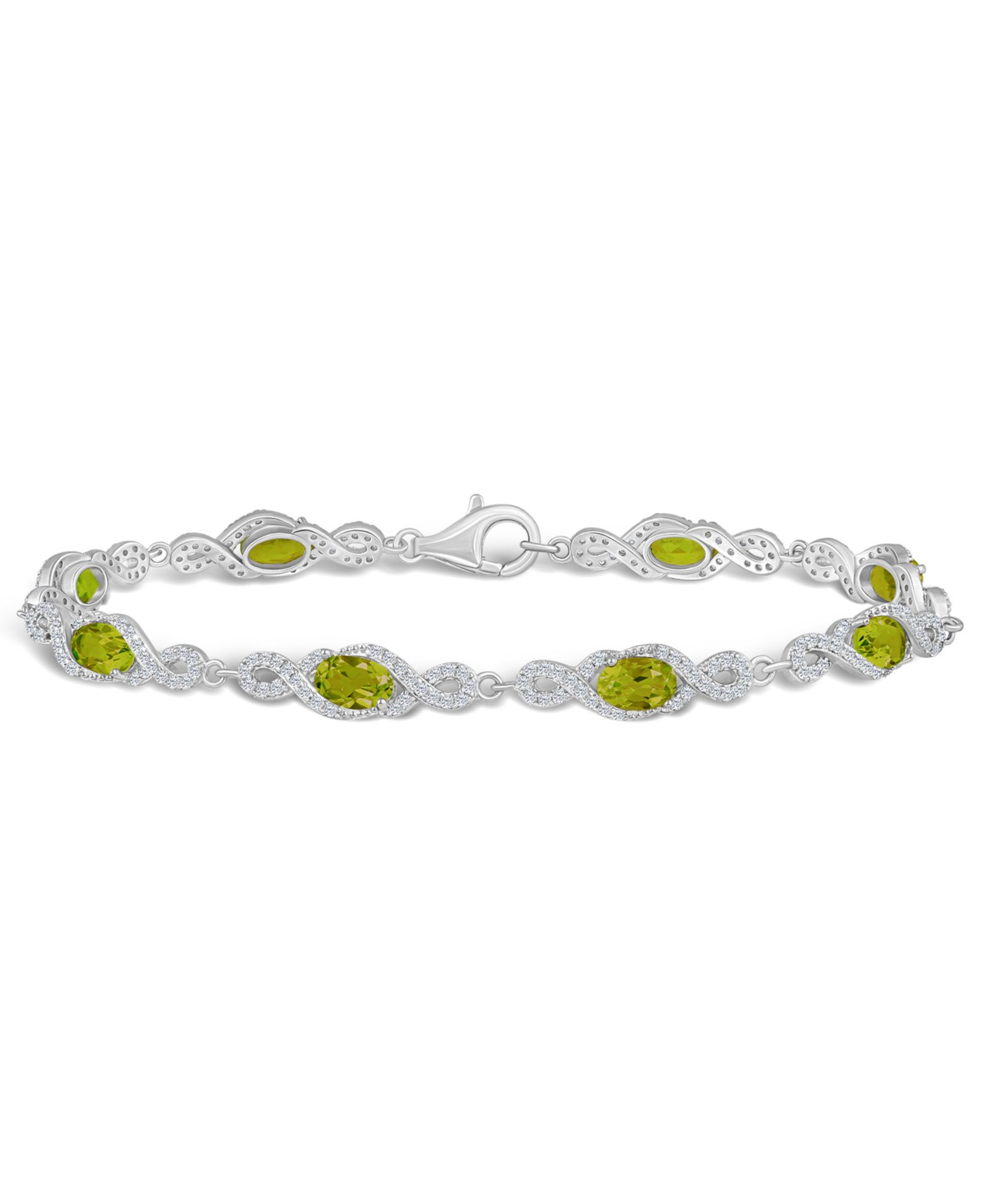Браслет Macy's Peridot and White Topaz в стерлинговом серебре