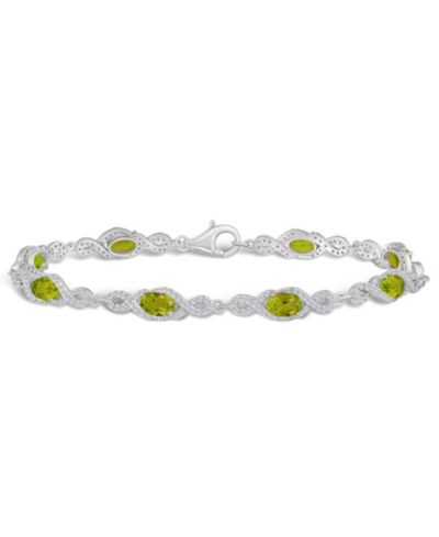 Macy's Peridot and White Topaz Bracelet (4-3/8 ct. t.w and 2 ct. t.w) in Sterling Silver