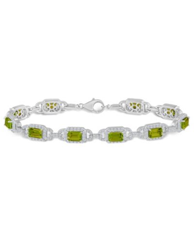 Браслет Peridot And White Topaz в серебряной оправе Sterling Silver