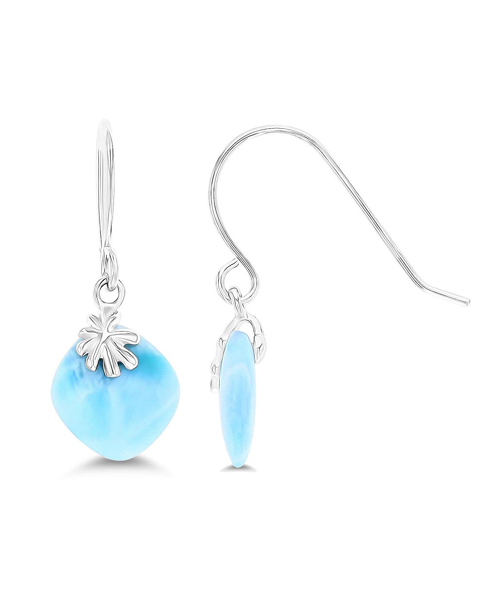 Серьги Macy's Larimar Nautical с рычажным замком из стерлингового серебра