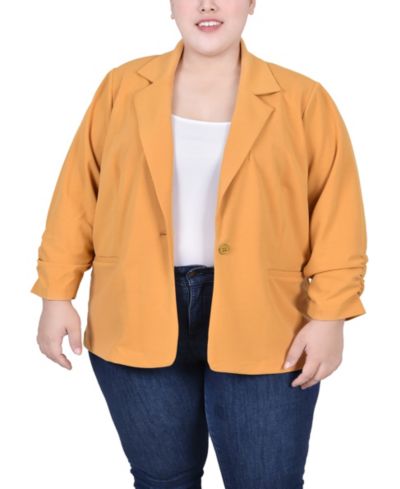 Женская куртка NY Collection Plus Size Long Sleeve Scuba Crepe