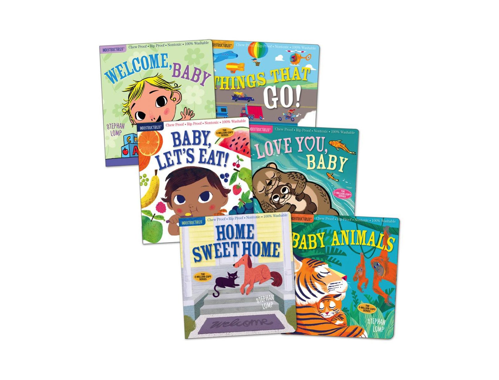 Indestructibles Basic Word Book Set для младенцев и малышей, набор из 6 книг