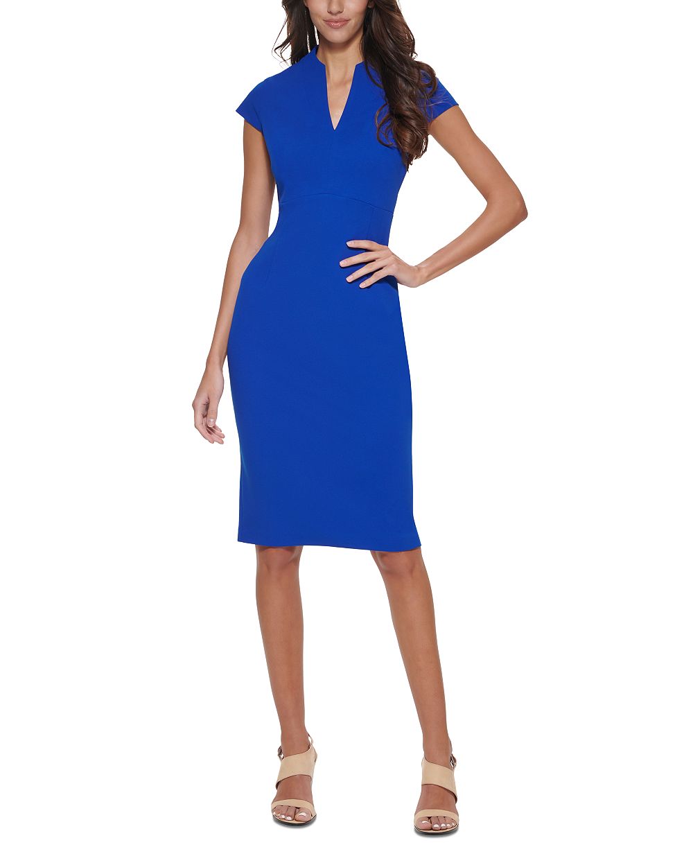 Женское платье Calvin Klein V-Neck Cap-Sleeve Work Sheath