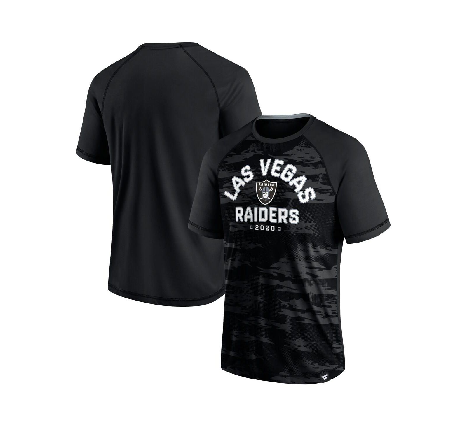 Мужская футболка Fanatics Black Las Vegas Raiders Hail Mary Raglan