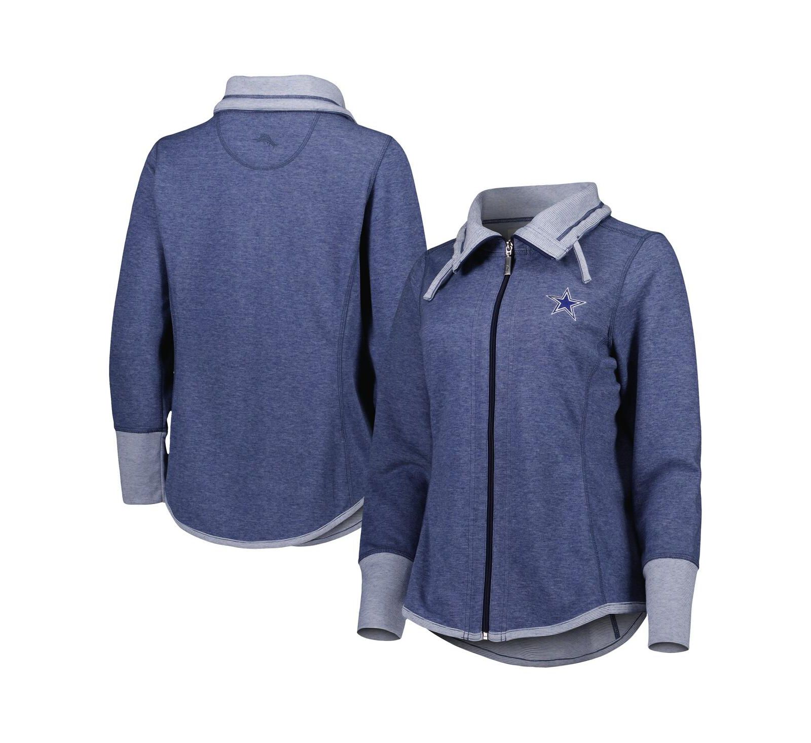 Женская свитшот Tommy Bahama Heathered Navy Dallas Cowboys Sport Sun Fade Full-Zip
