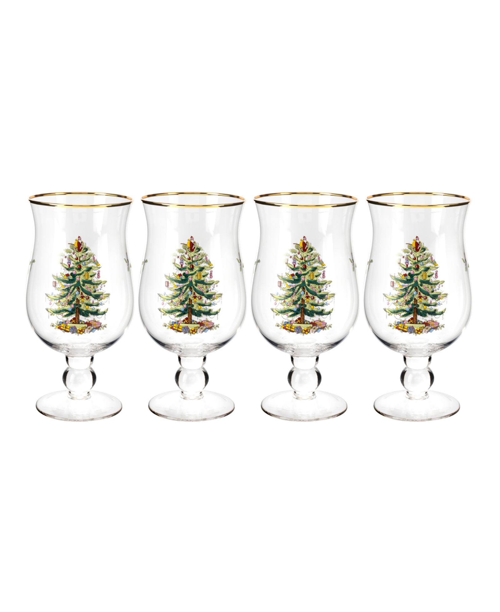 Spode Christmas Tree тюльпанообразные бокалы, набор из 4 шт