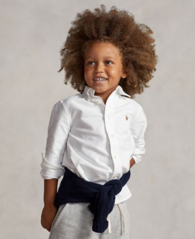 Мужская рубашка Polo Ralph Lauren Boys' 2T-7 Cotton Oxford