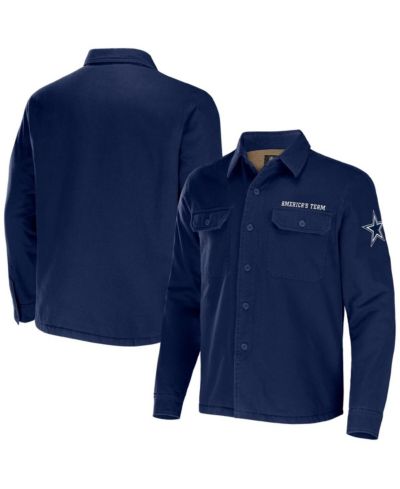 Men's NFL x Darius Rucker Collection by Fanatics Navy Dallas Cowboys Canvas Button-Up Shirt Jacket
