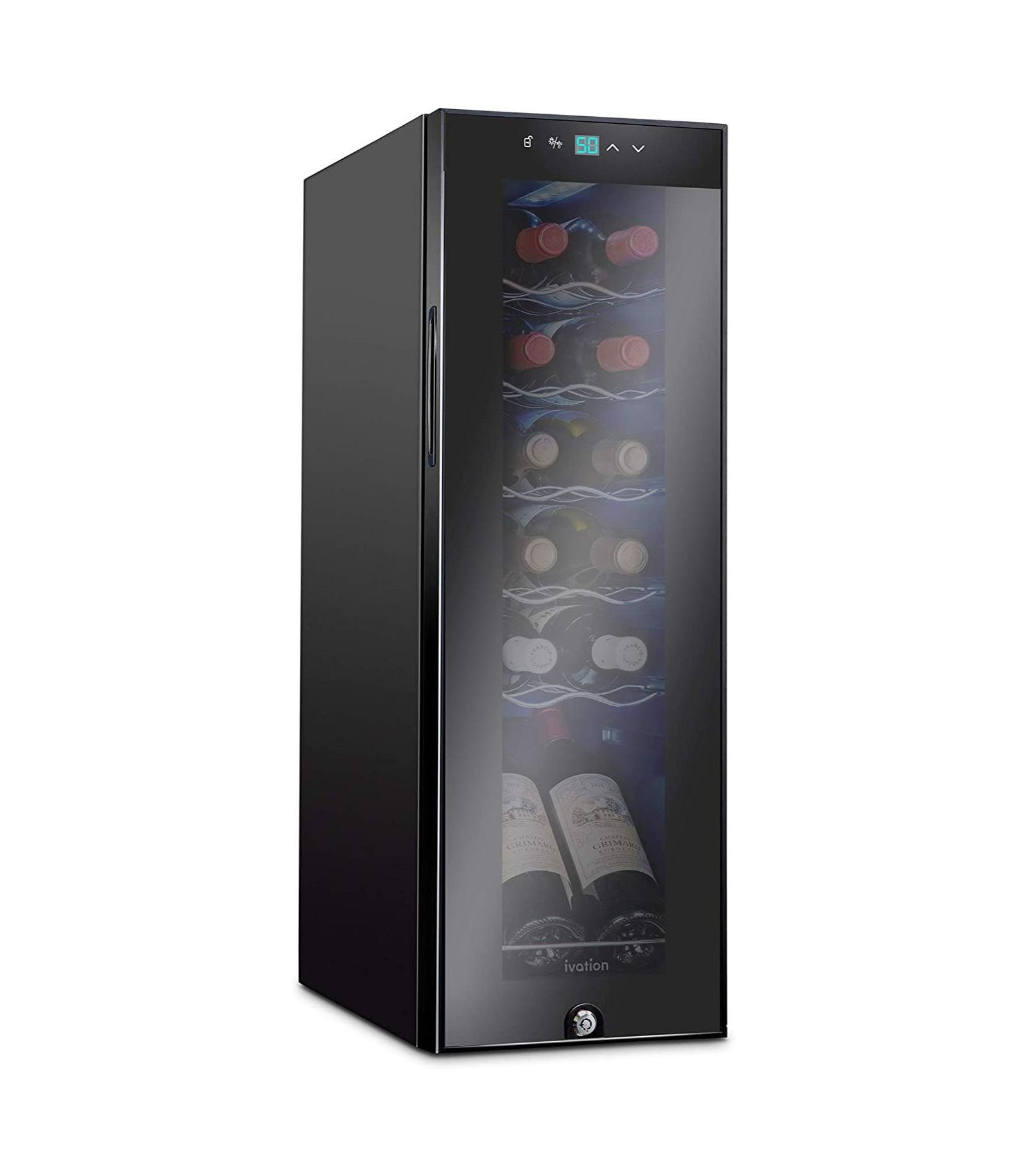 Ivation 12-Bottle Freestanding Wine Cooler Refrigerator