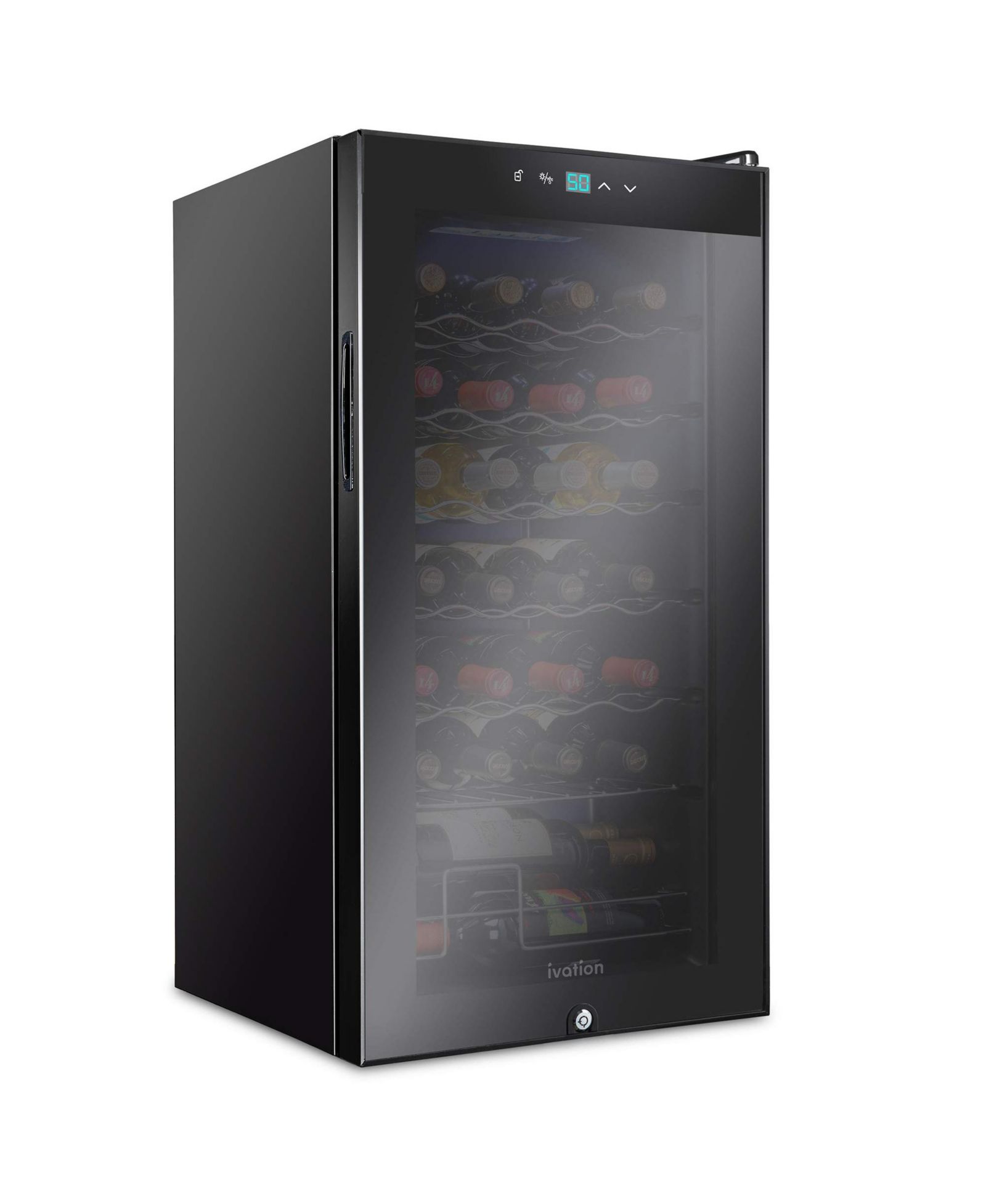 Ivation Freestanding Wine Refrigerator, 28 Bottle Wine Cooler