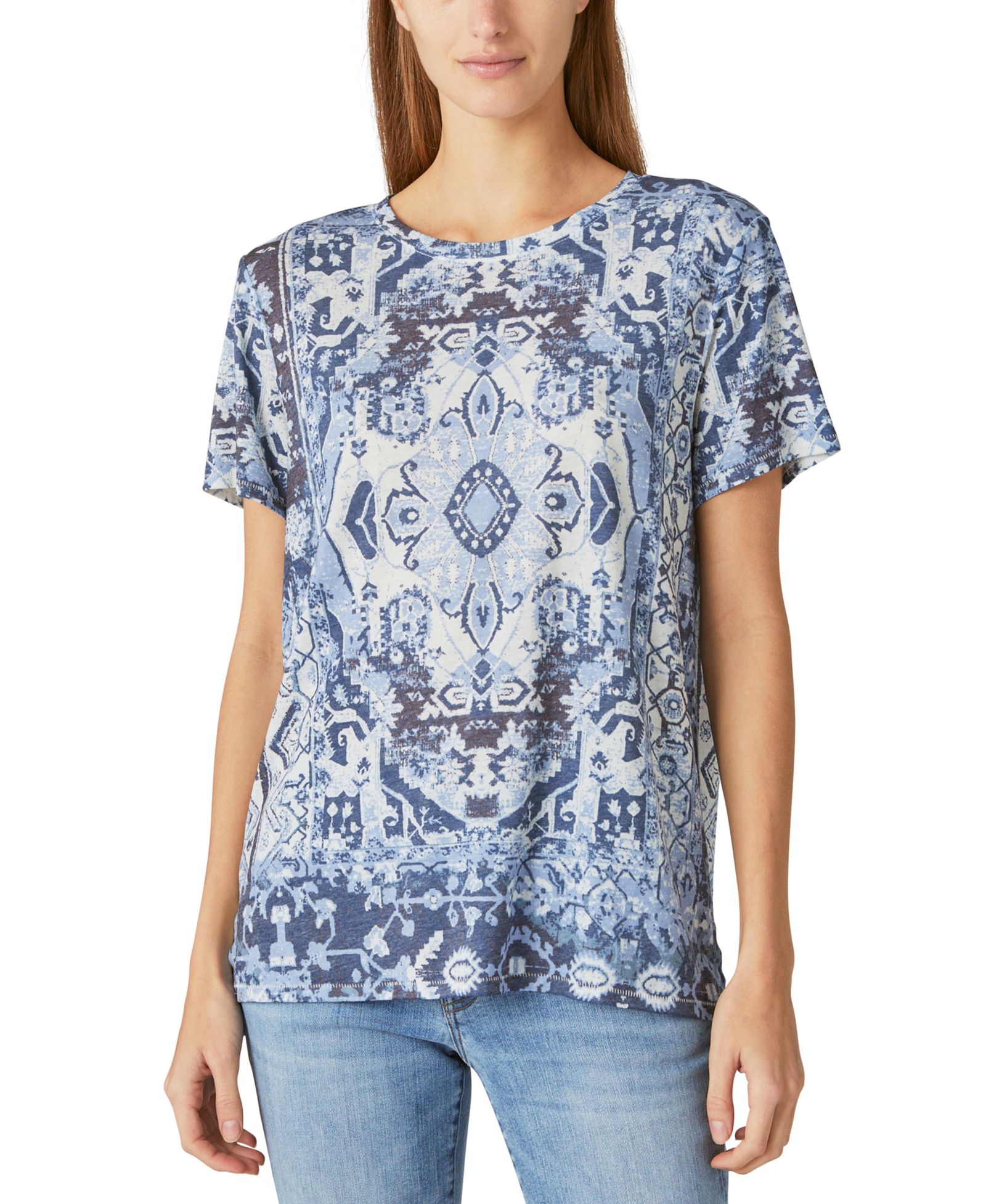Женская хлопковая футболка Lucky Brand Printed Crewneck