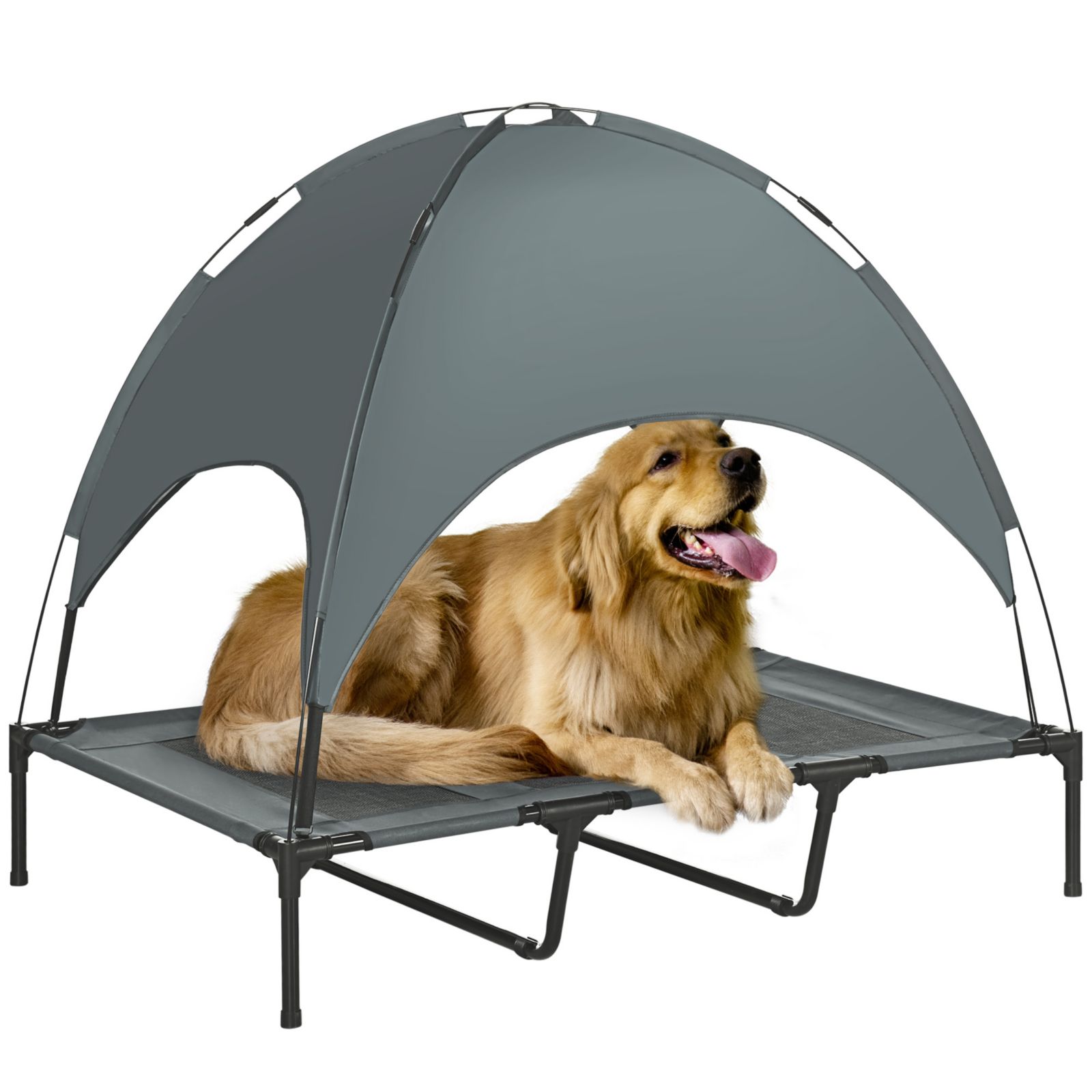 PawHut Elevated Pet Bed Dog Foldable Cot Tent Canopy Inst Shelter Outdoor