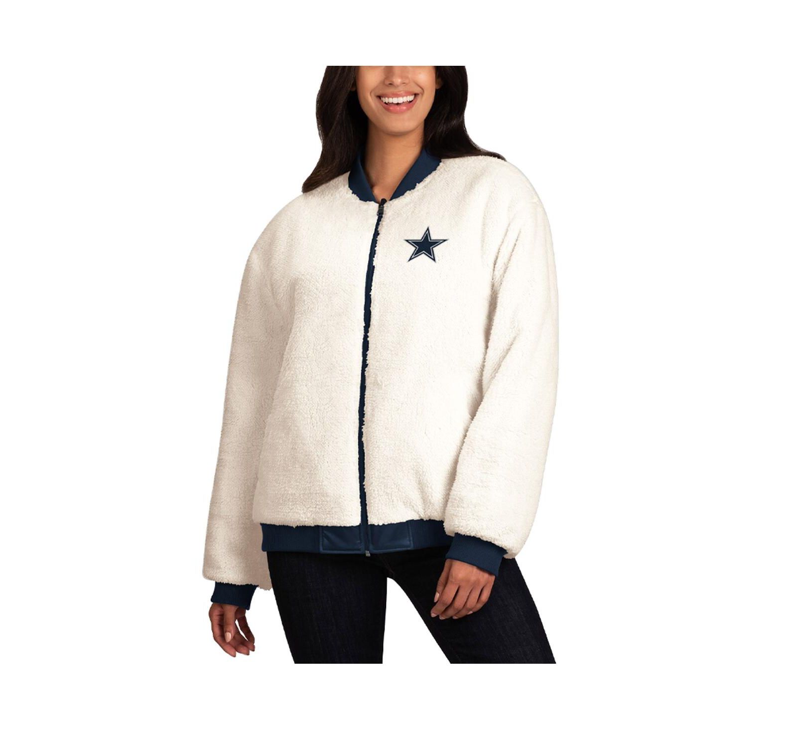 Женская куртка G-III 4Her by Carl Banks Oatmeal, Navy Dallas Cowboys Switchback Reversible Full-Zip