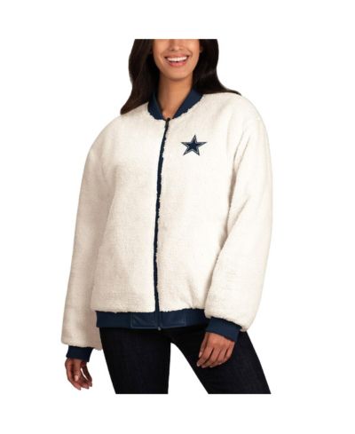 Женская куртка G-III 4Her by Carl Banks Oatmeal, Navy Dallas Cowboys Switchback Reversible Full-Zip