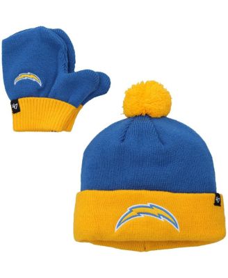 Детская шапка и варежки '47 Brand Los Angeles Chargers Bam Bam Cuffed Knit with Pom