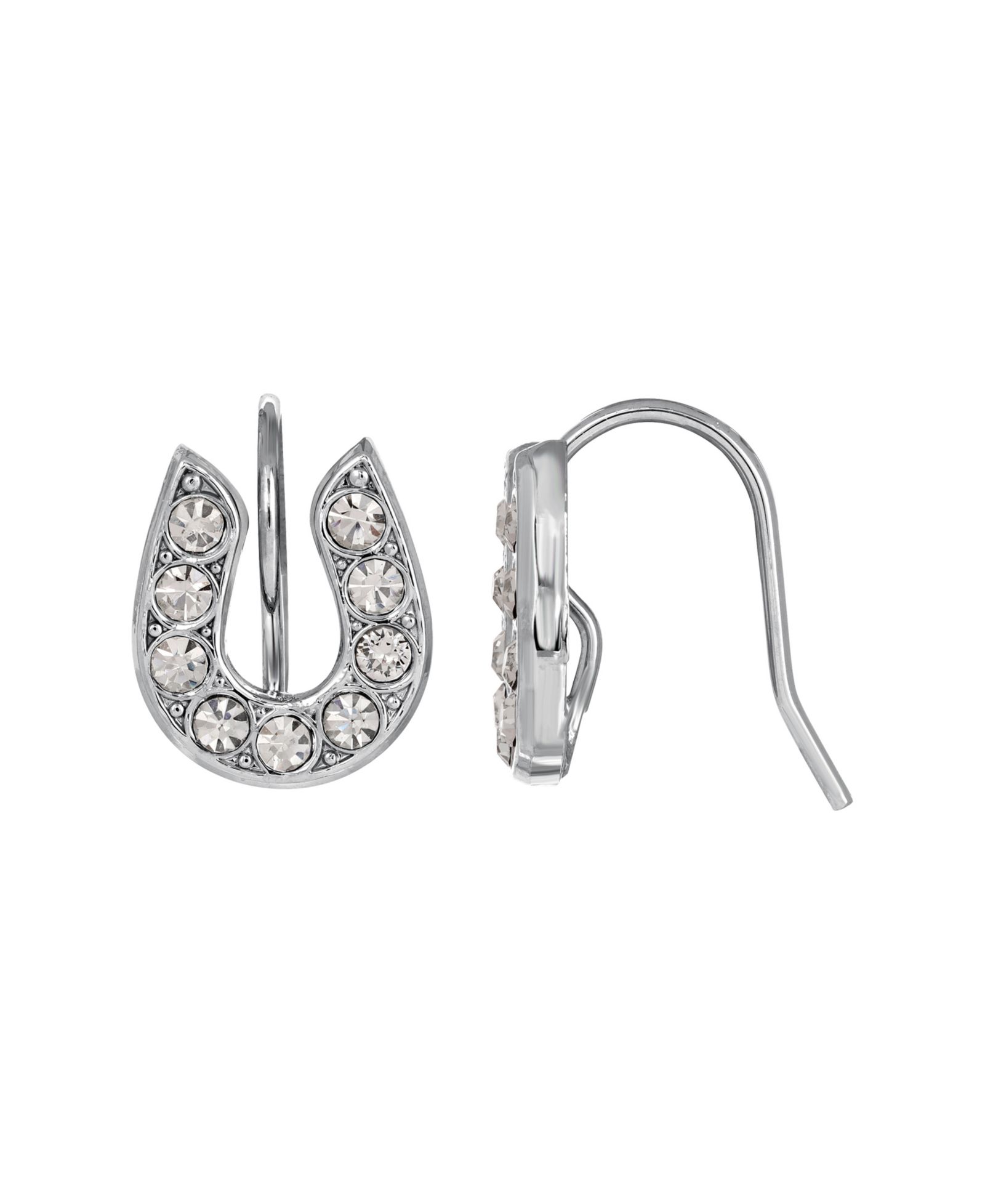 Серьги 2028 Silver Tone Crystal Horseshoe Wire