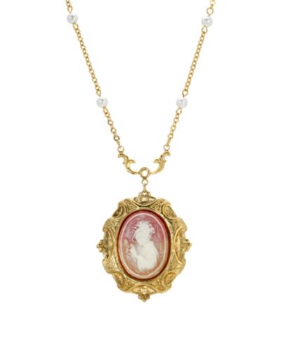 Ожерелье 2028 14K Gold Plated Cameo Imitation Pearl