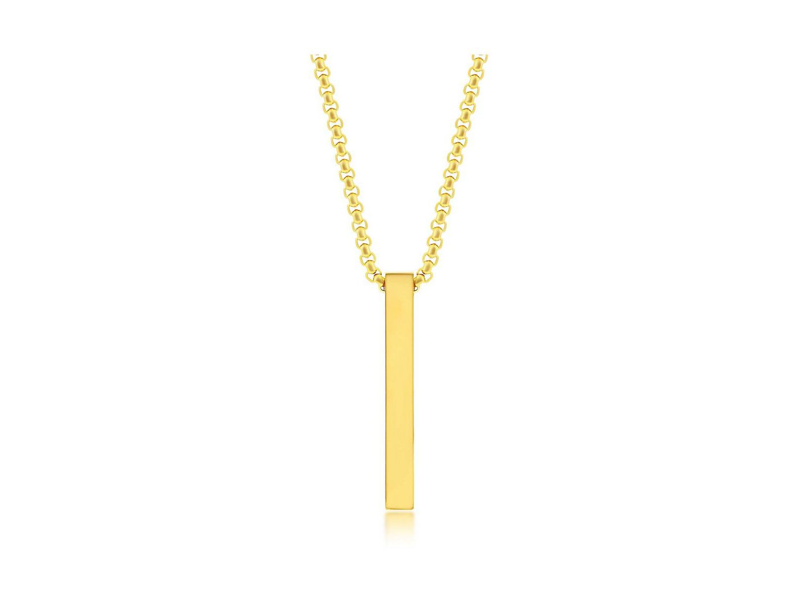 Мужская подвеска-кулон Metallo Stainless Steel Vertical Bar - Gold Plated
