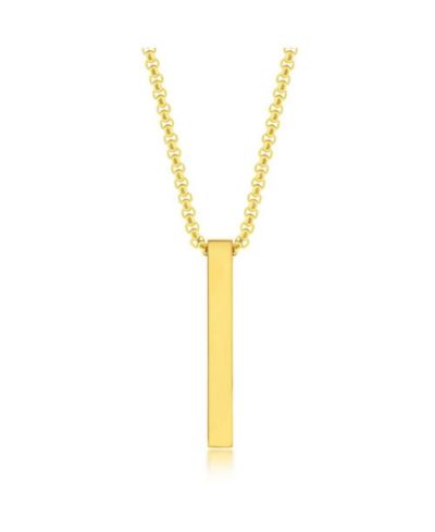 Мужская подвеска-кулон Metallo Stainless Steel Vertical Bar - Gold Plated