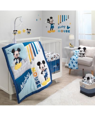 Lambs & Ivy Disney Mickey Mouse комплект постельного белья для детской кроватки, 3 предмета, синий