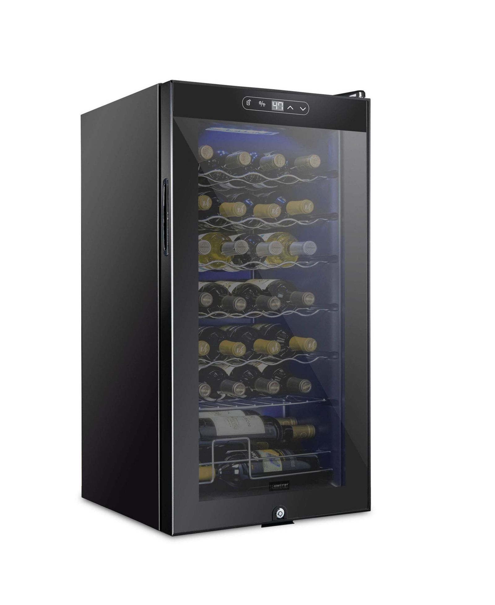 Schmecke Wine Fridge, 28 Bottle Wine Cooler, freestanding