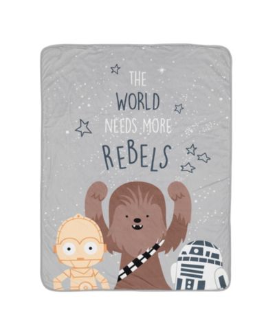 Детское одеяло Lambs & Ivy Star Wars Rebels R2D2/C-3PO/Chewbacca Soft Faux Shearling