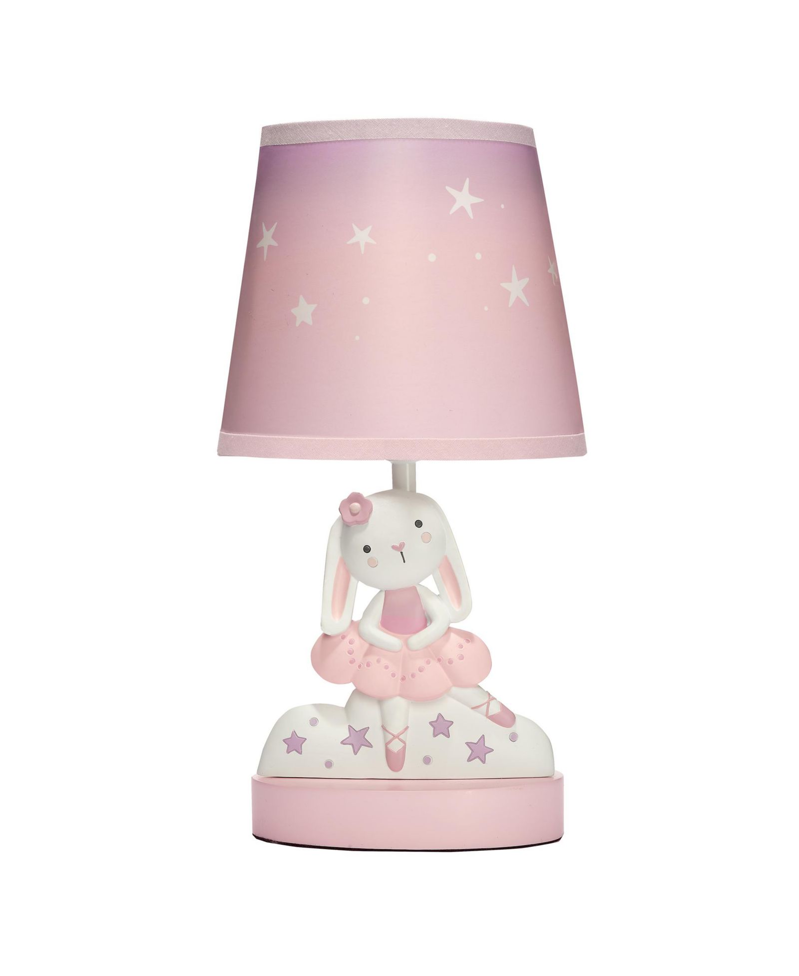 Bedtime Originals Tiny Dancer Bunny & Stars Nursery Lamp with Shade & Bulb