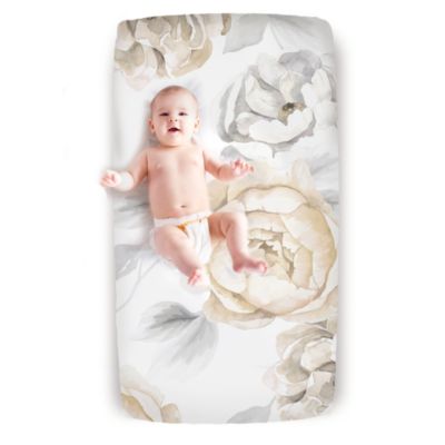 Детская облегающая простыня для кроватки Lambs & Ivy Signature Watercolor Floral из органического хлопка